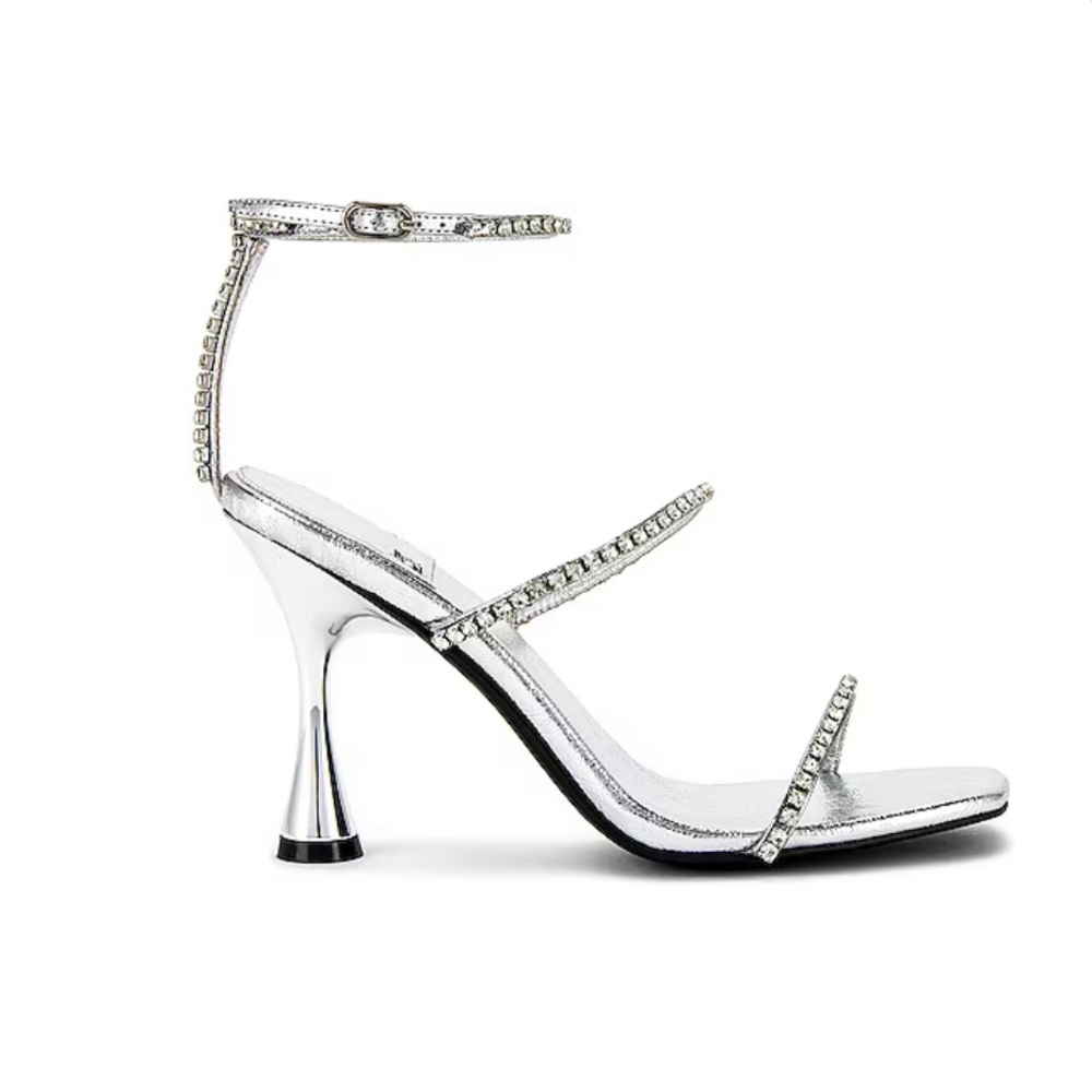 Jeffrey Campbell Demonic sandal in silver 9.5 never worn